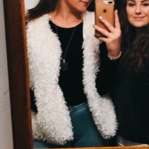 Cream Shearling Vest